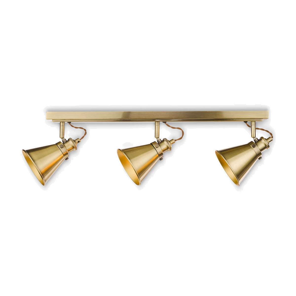 Laura Ashley Rufus 3 Spotlight Ceiling Bar, Brass – image 1