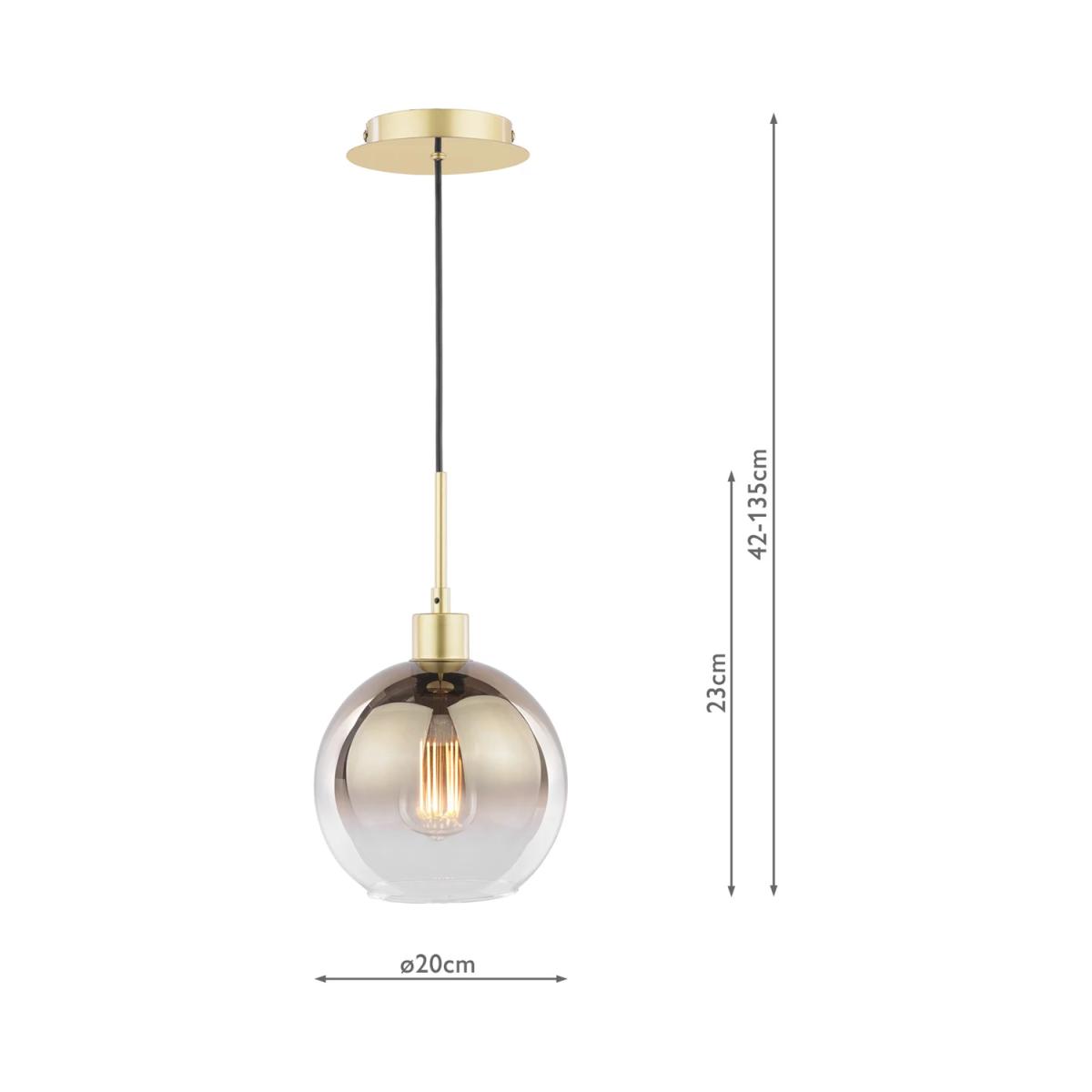 Där Lycia Mirror Pendant Ceiling Light, Gold Ombre – image 3