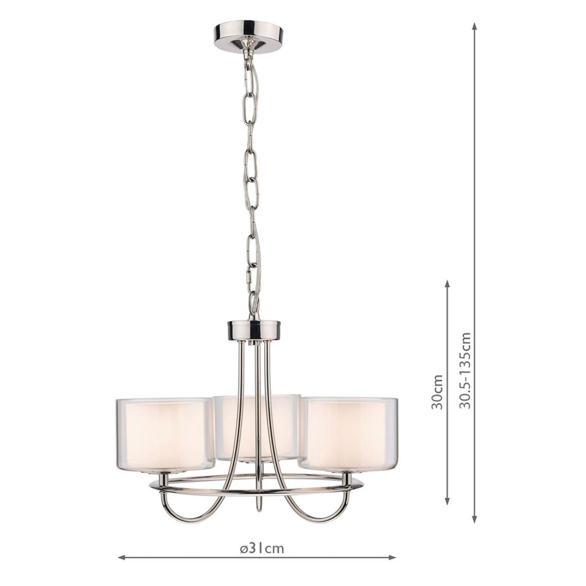 Laura Ashley Southwell 3 Arm Ceiling Light, Polished Nickel – image 4
