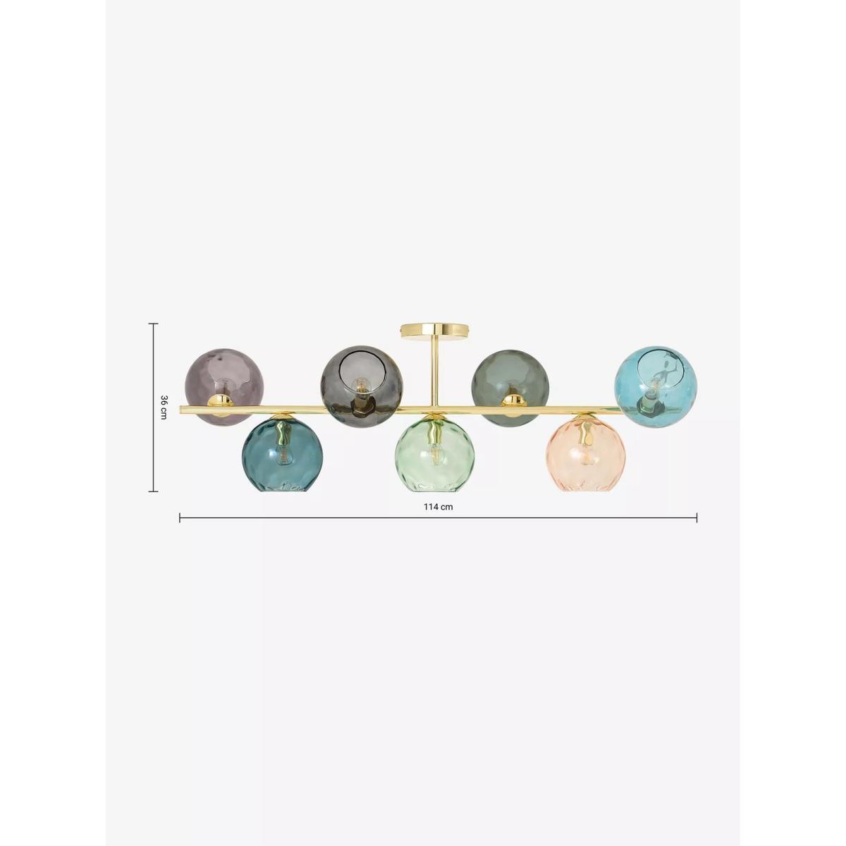 MADE Ilaria 7 Light Flush Ceiling Light, Brass/Multi – image 6