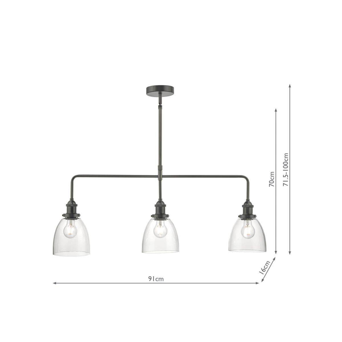 Där Arvin Bar Ceiling Light, Antique Chrome – image 4
