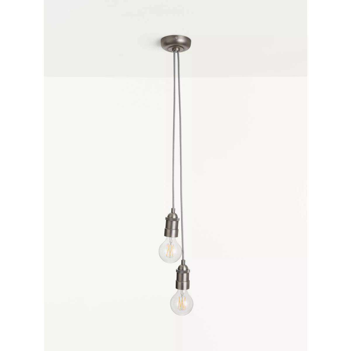John Lewis & Partners Baldwin Duo Ceiling Pendant Cords, Aged Pewter – image 3