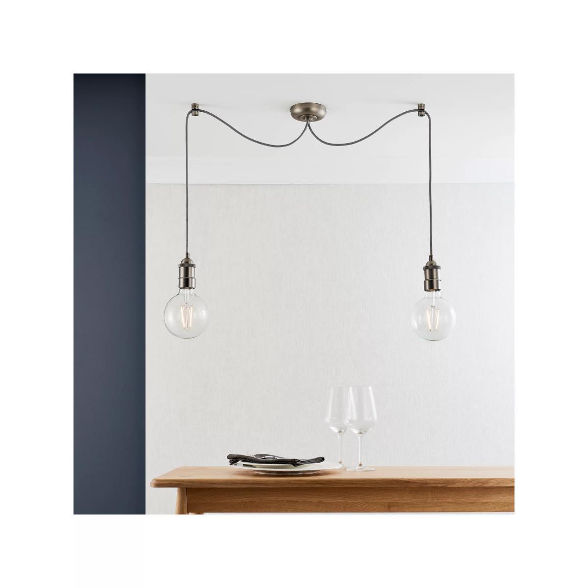 John Lewis & Partners Baldwin Duo Ceiling Pendant Cords, Aged Pewter – image 5