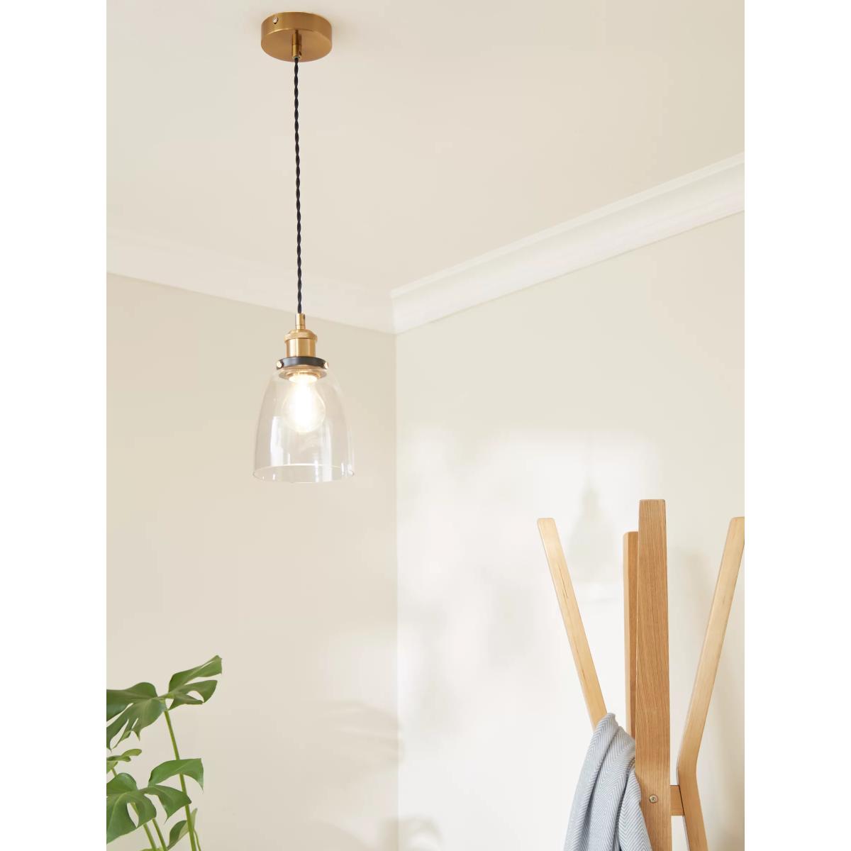 John Lewis & Partners Glass Ceiling Light, Clear/Brass – image 2