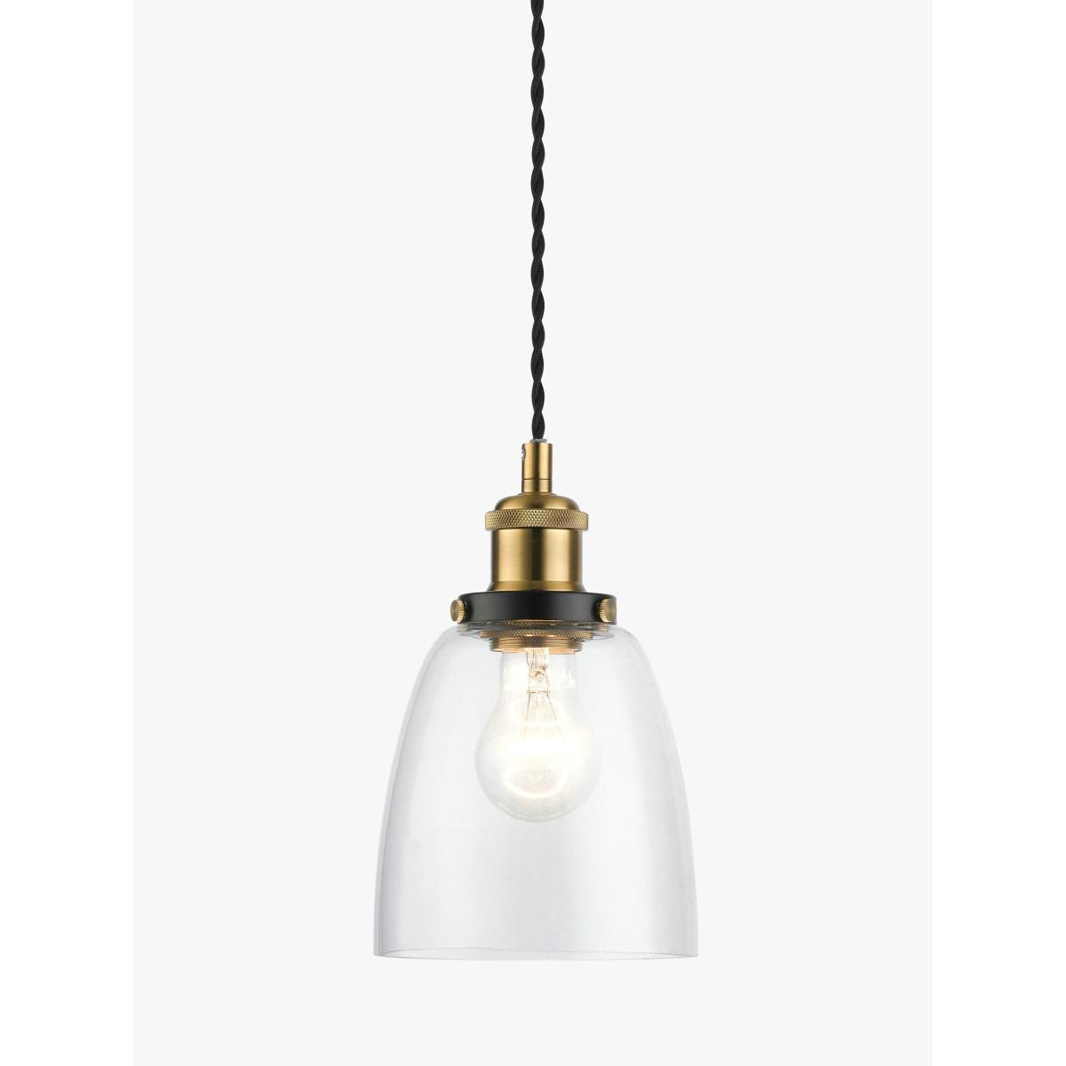 John Lewis & Partners Glass Ceiling Light, Clear/Brass – image 3