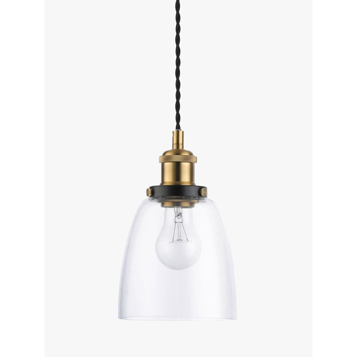 John Lewis & Partners Glass Ceiling Light, Clear/Brass – image 4