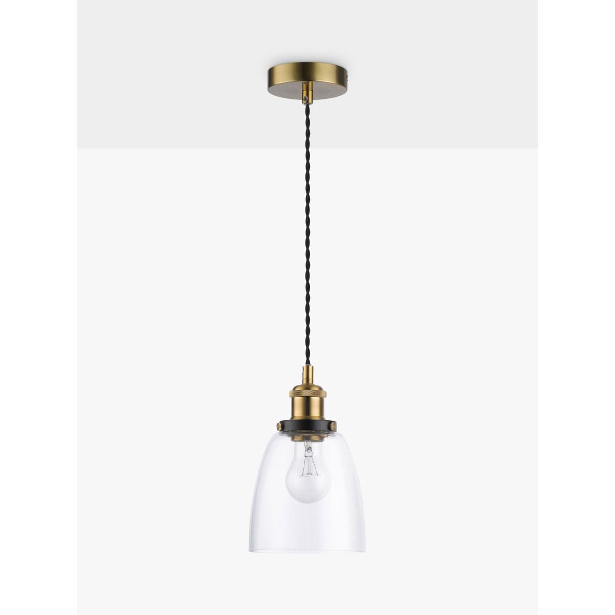 John Lewis & Partners Glass Ceiling Light, Clear/Brass – image 5