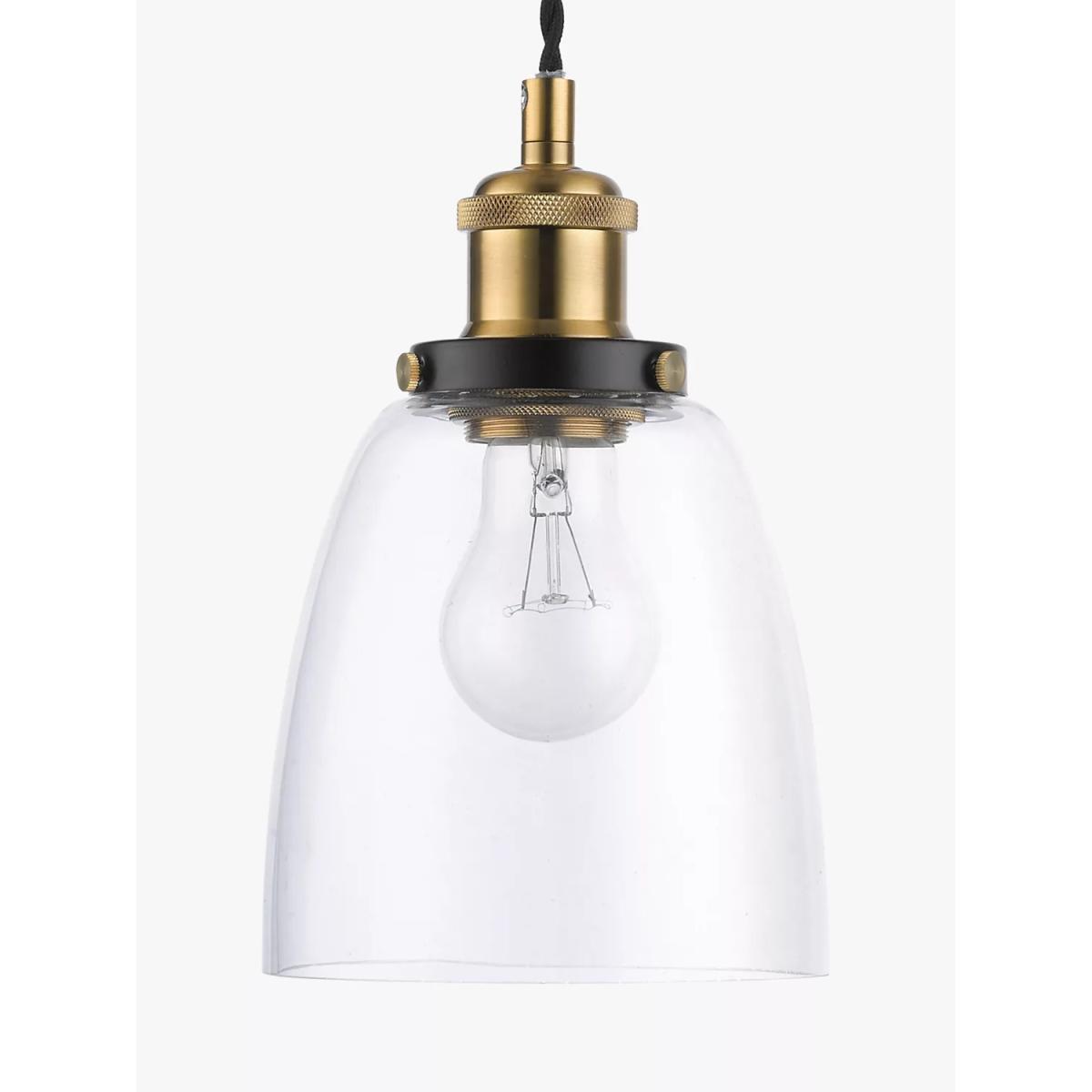 John Lewis & Partners Glass Ceiling Light, Clear/Brass – image 7