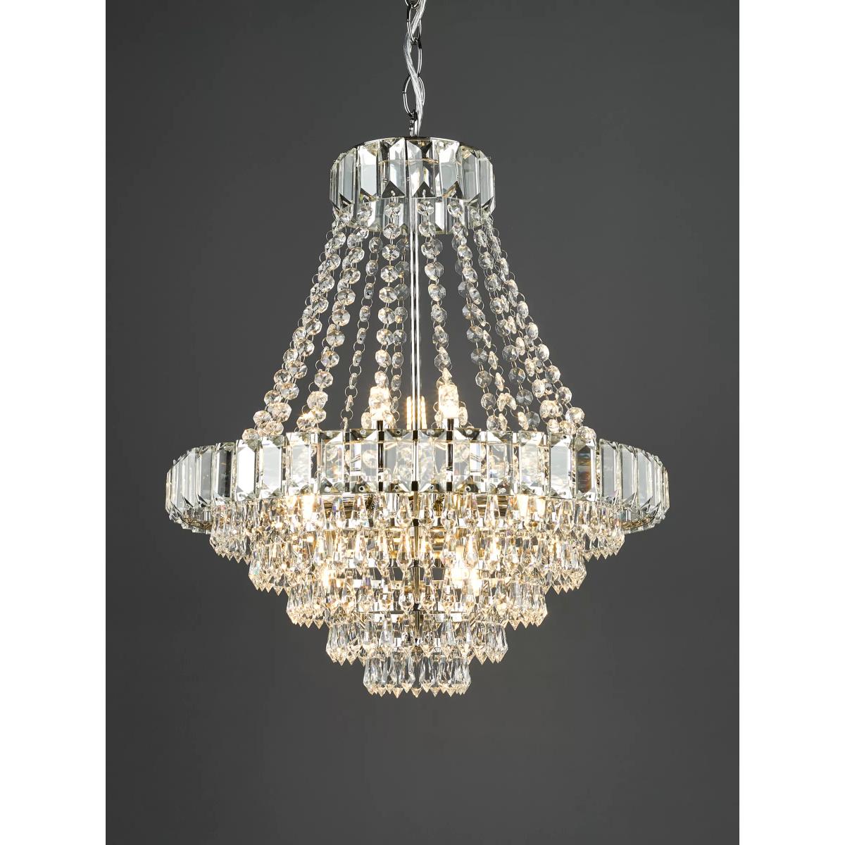English Heritage Osborne 12 Light Crystal Chandelier Pendant Ceiling Light, Clear – image 2