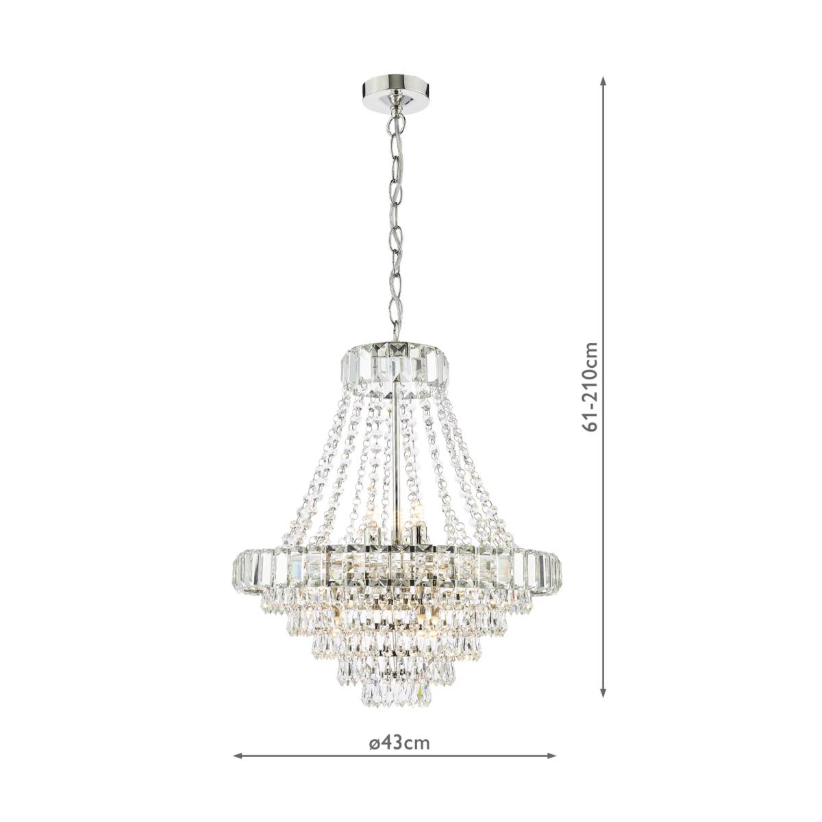 English Heritage Osborne 12 Light Crystal Chandelier Pendant Ceiling Light, Clear – image 6