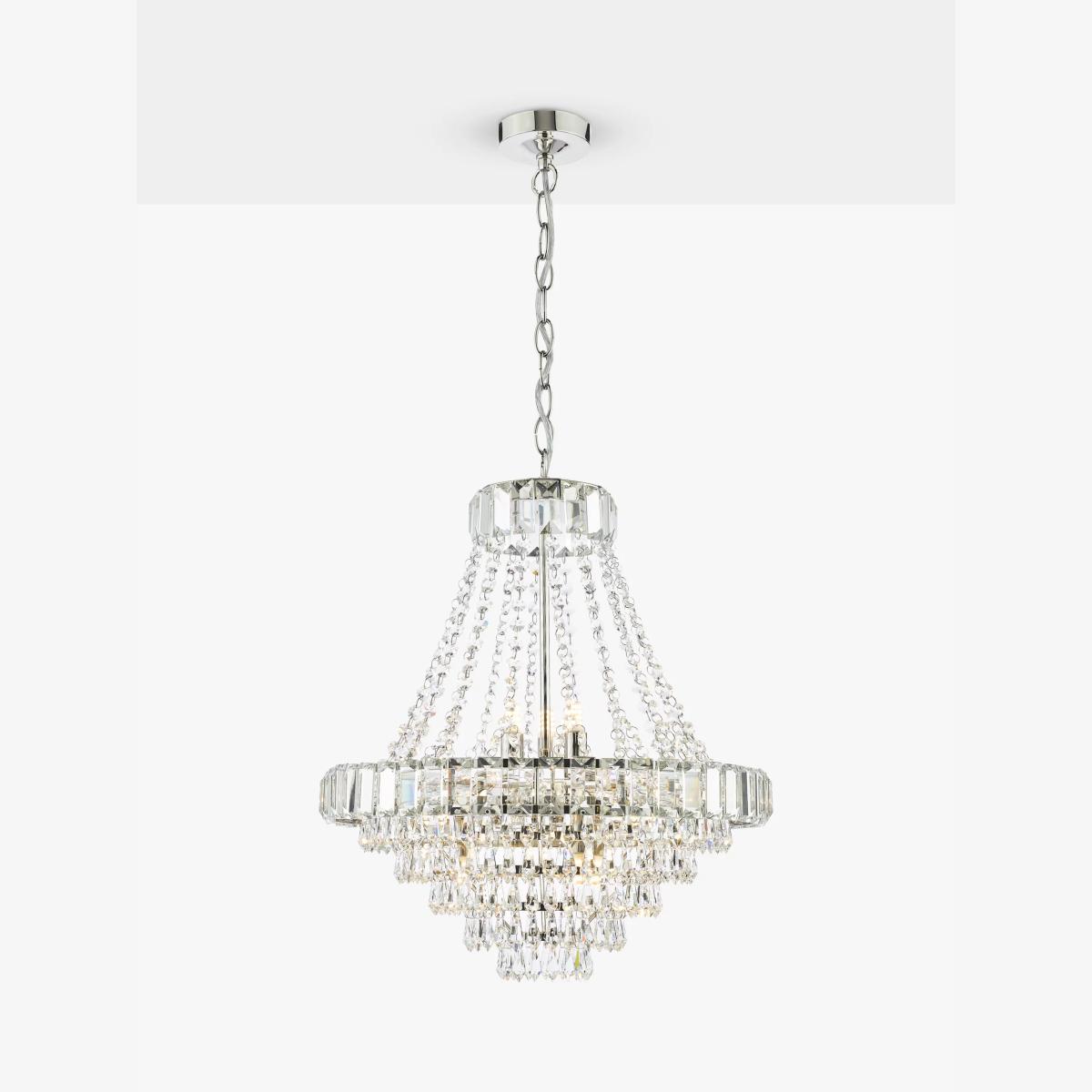English Heritage Osborne 12 Light Crystal Chandelier Pendant Ceiling Light, Clear – image 1