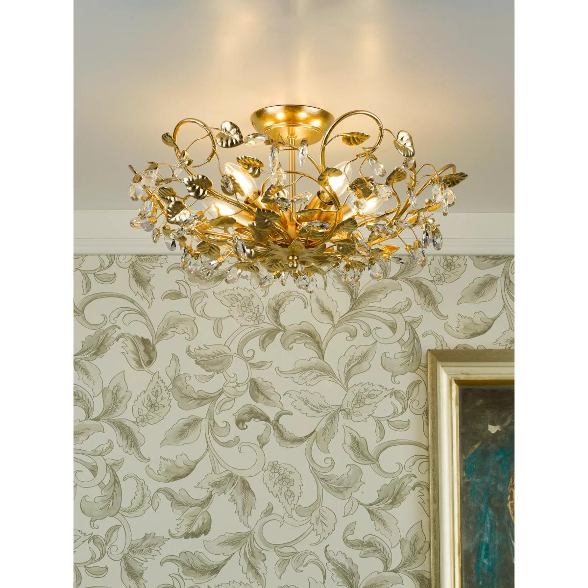 English Heritage Audley End 5 Light Tole Semi-Flush Ceiling Light, Gold – image 2