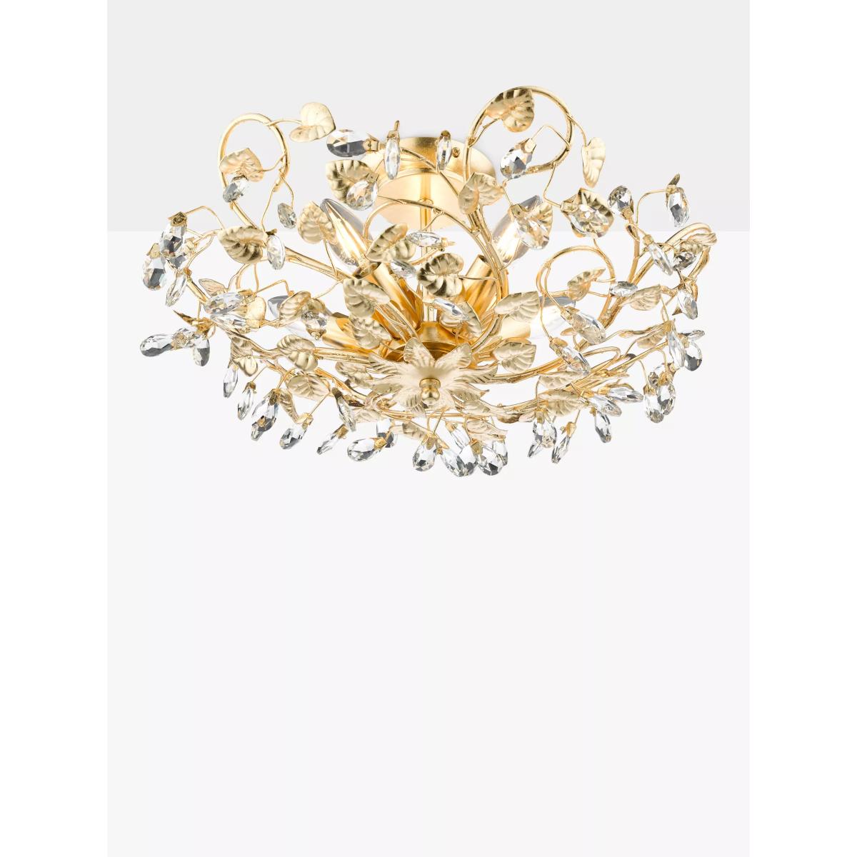 English Heritage Audley End 5 Light Tole Semi-Flush Ceiling Light, Gold – image 3