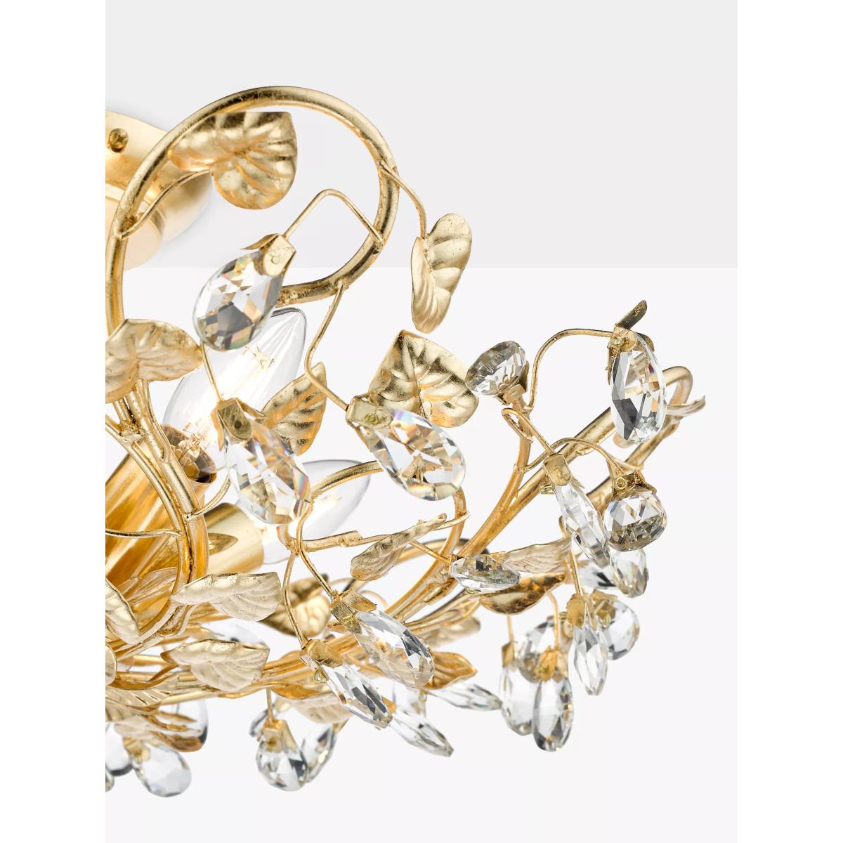 English Heritage Audley End 5 Light Tole Semi-Flush Ceiling Light, Gold – image 4