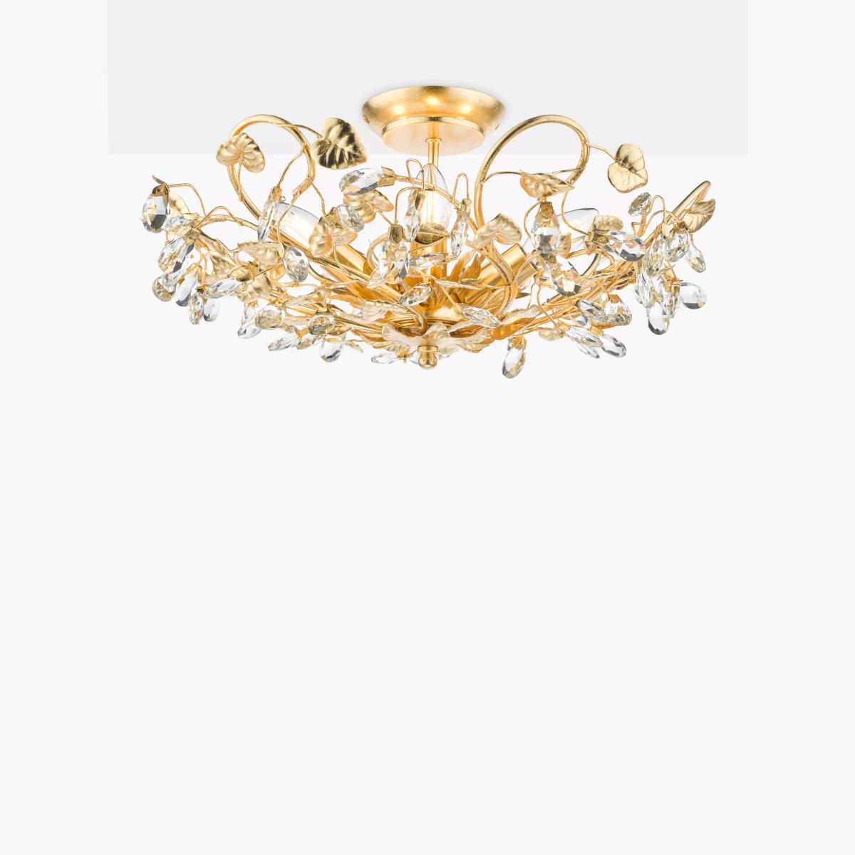 English Heritage Audley End 5 Light Tole Semi-Flush Ceiling Light, Gold – image 1