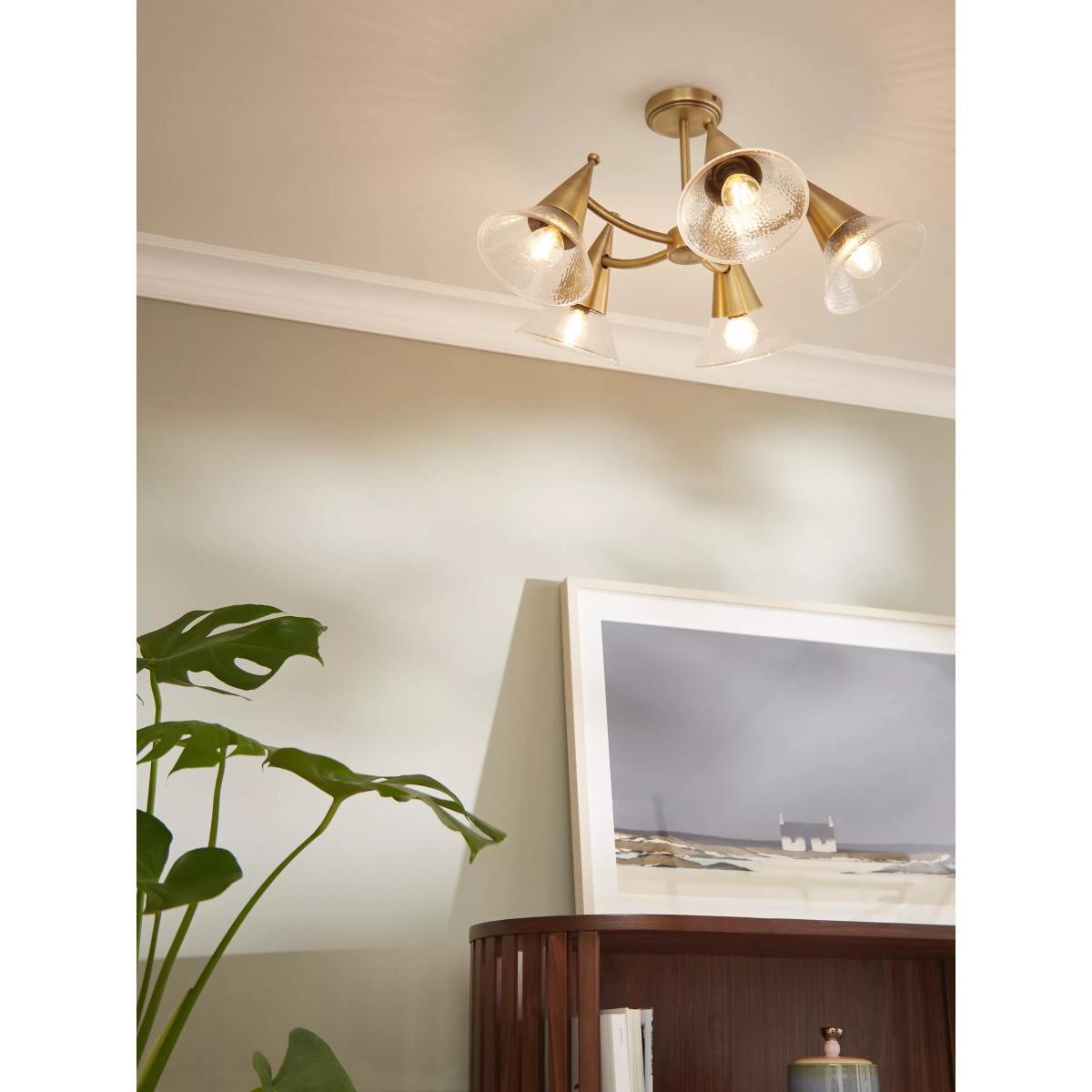 John Lewis & Partners Trumpet Semi Flush Ceiling Light, Antique Brass – image 2