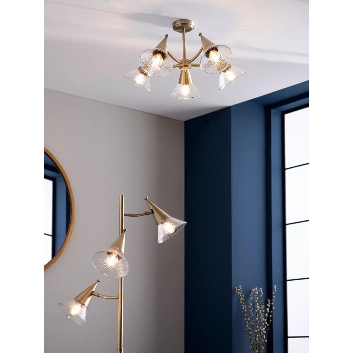 John Lewis & Partners Trumpet Semi Flush Ceiling Light, Antique Brass – image 6