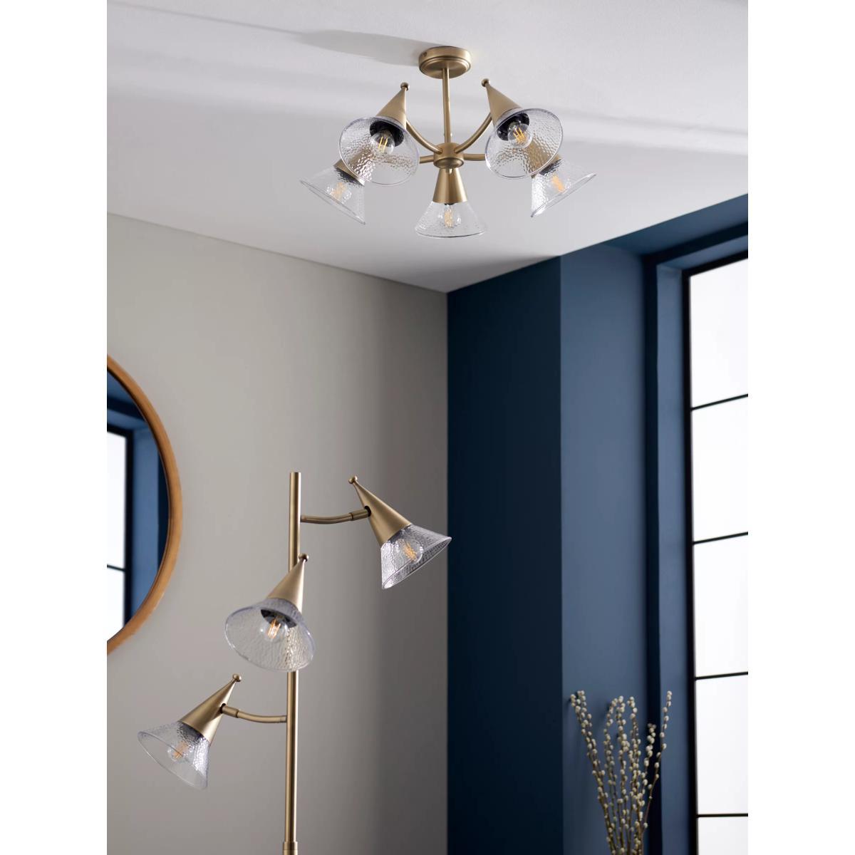 John Lewis & Partners Trumpet Semi Flush Ceiling Light, Antique Brass – image 7