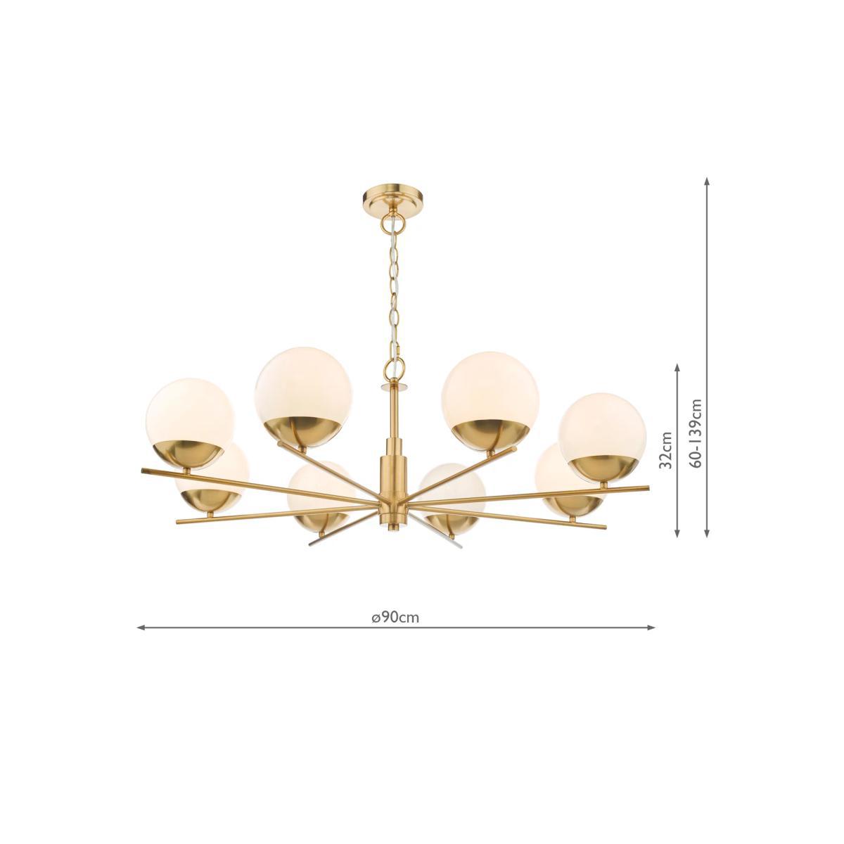 Där Bombazine Ceiling Light, 8 Arms, Brass – image 7