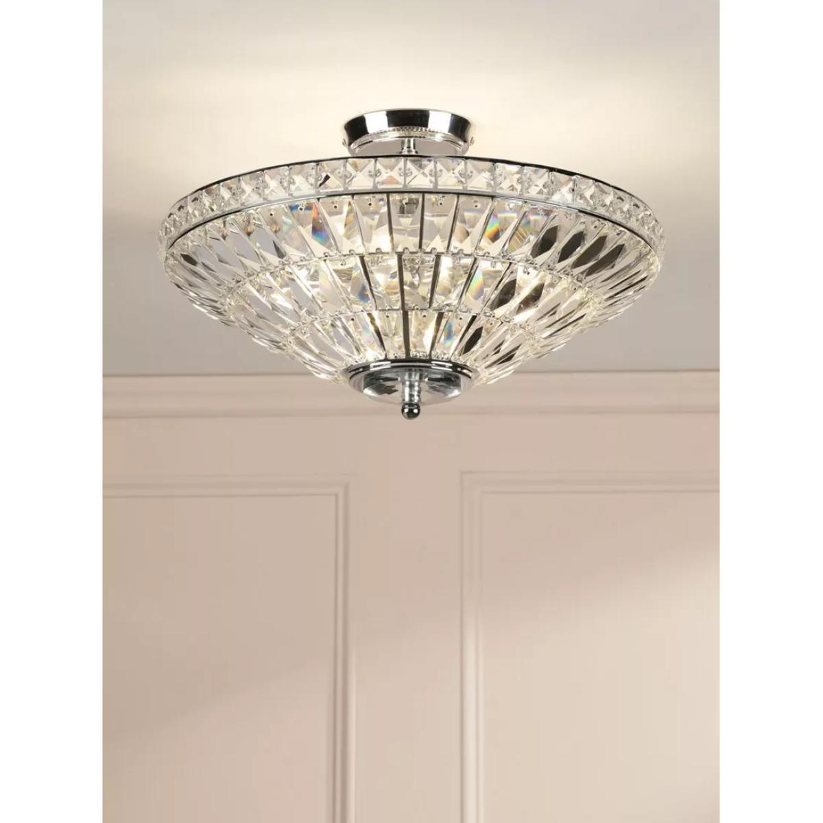 Laura Ashley Vienna Crystal Uplighter Flush Ceiling Light, Polished Chrome – image 2