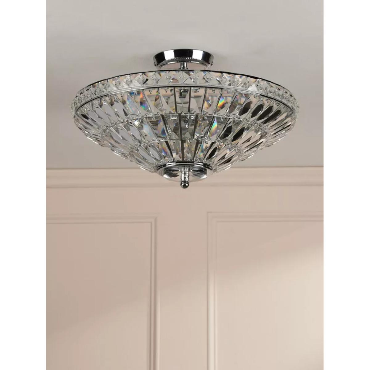 Laura Ashley Vienna Crystal Uplighter Flush Ceiling Light, Polished Chrome – image 3