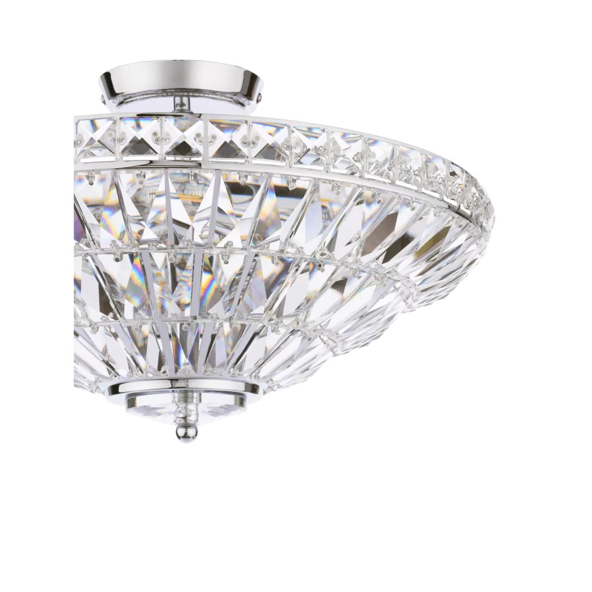 Laura Ashley Vienna Crystal Uplighter Flush Ceiling Light, Polished Chrome – image 4