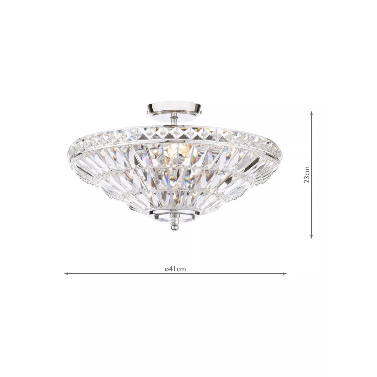 Laura Ashley Vienna Crystal Uplighter Flush Ceiling Light, Polished Chrome – image 6