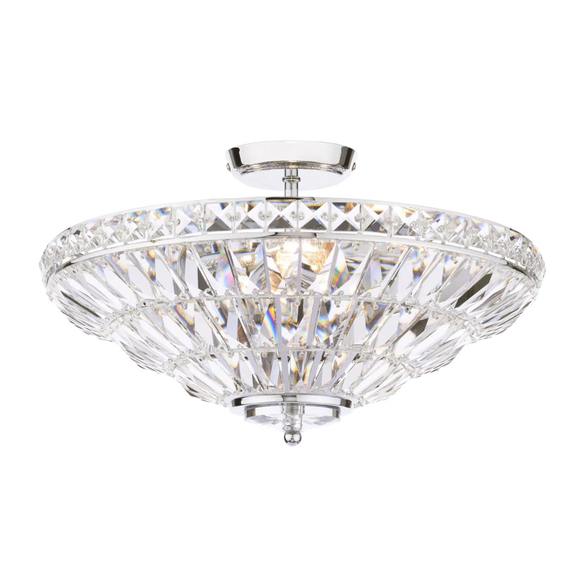 Laura Ashley Vienna Crystal Uplighter Flush Ceiling Light, Polished Chrome – image 1