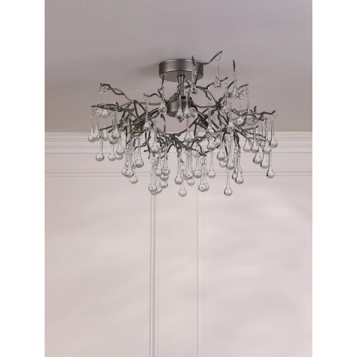 Laura Ashley Willow Semi Flush Ceiling Light, Pewter – image 2