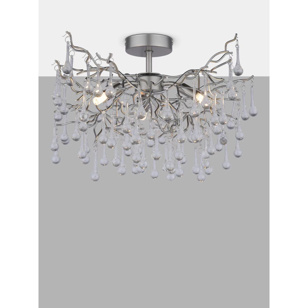 Laura Ashley Willow Semi Flush Ceiling Light, Pewter – image 3