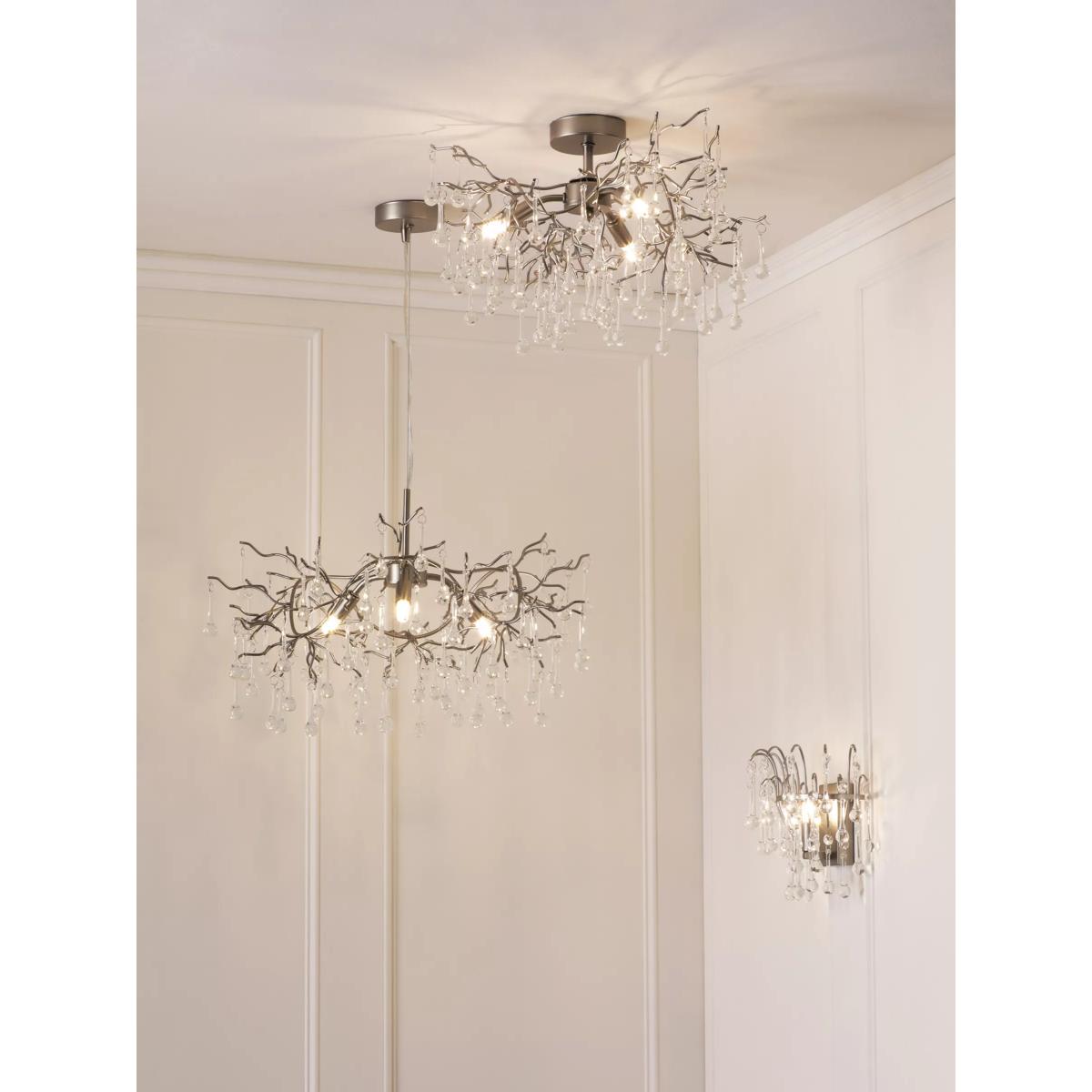 Laura Ashley Willow Semi Flush Ceiling Light, Pewter – image 6