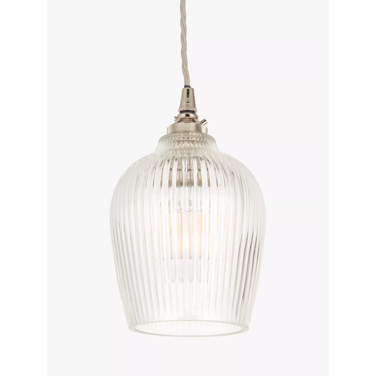 John Lewis ANYDAY Fulbrook Easy-to-Fit Glass Ceiling Shade, Clear – image 2