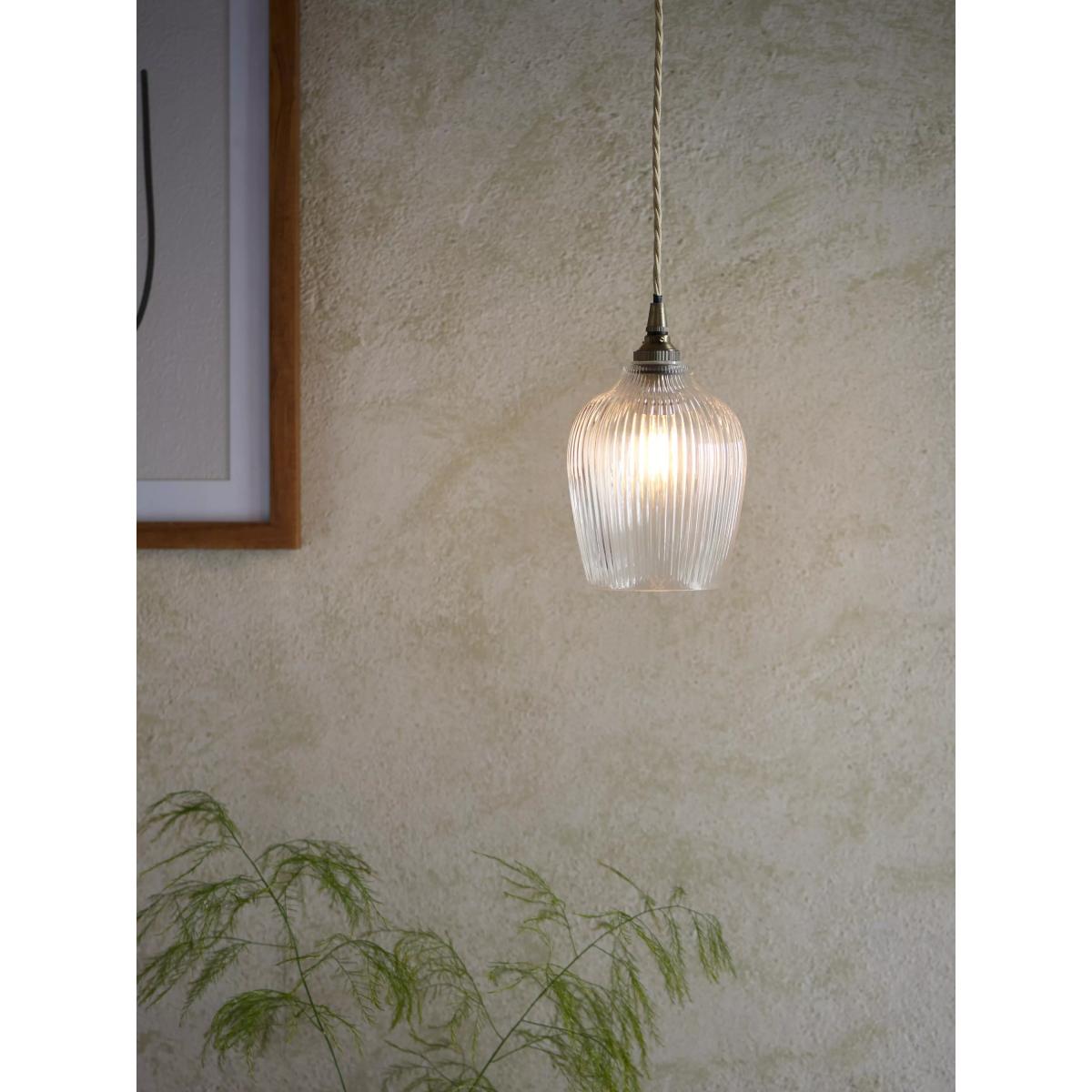 John Lewis ANYDAY Fulbrook Easy-to-Fit Glass Ceiling Shade, Clear – image 5