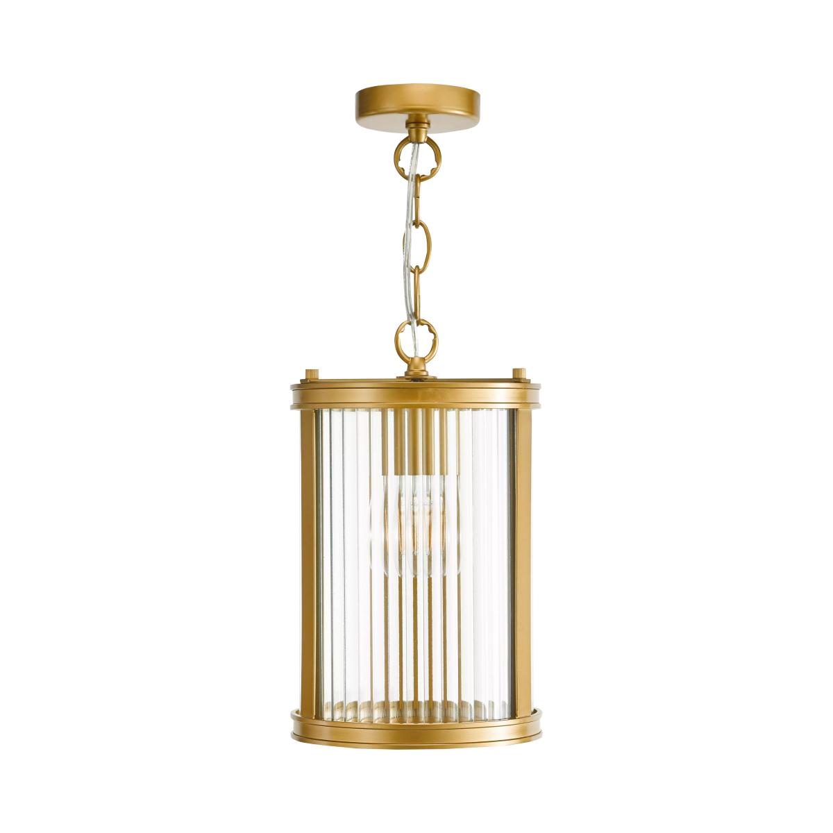 Där Bianka Ribbed Glass Pendant Ceiling Light, Matt Black – image 2