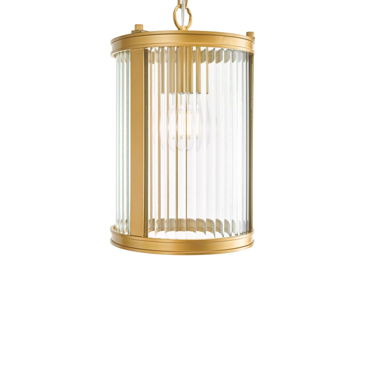 Där Bianka Ribbed Glass Pendant Ceiling Light, Matt Black – image 4