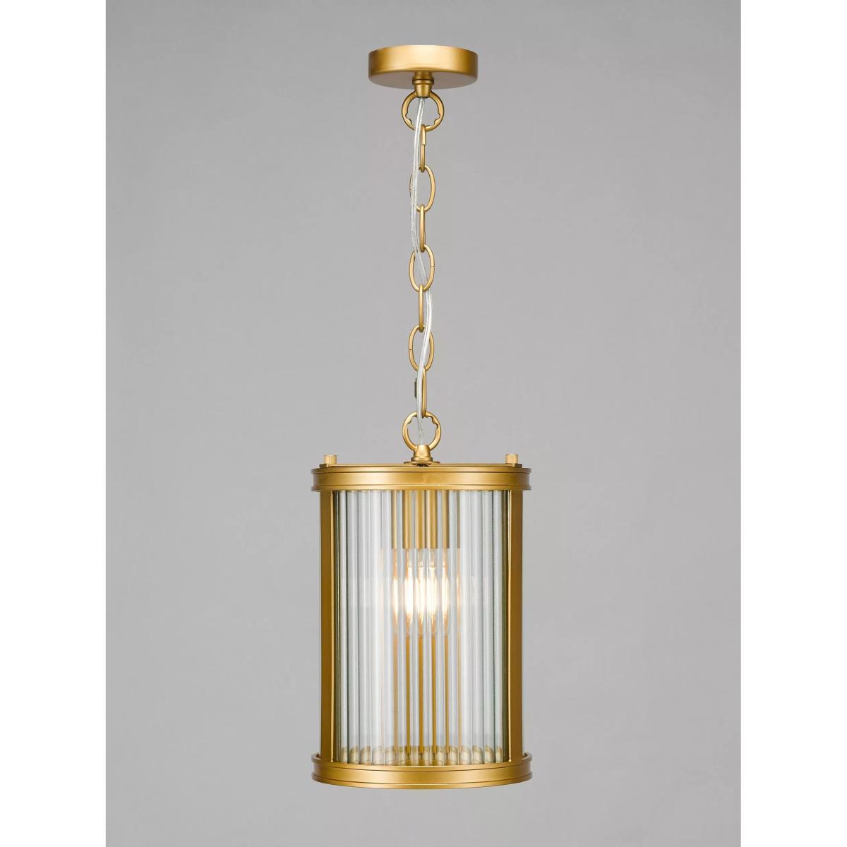Där Bianka Ribbed Glass Pendant Ceiling Light, Matt Black – image 5