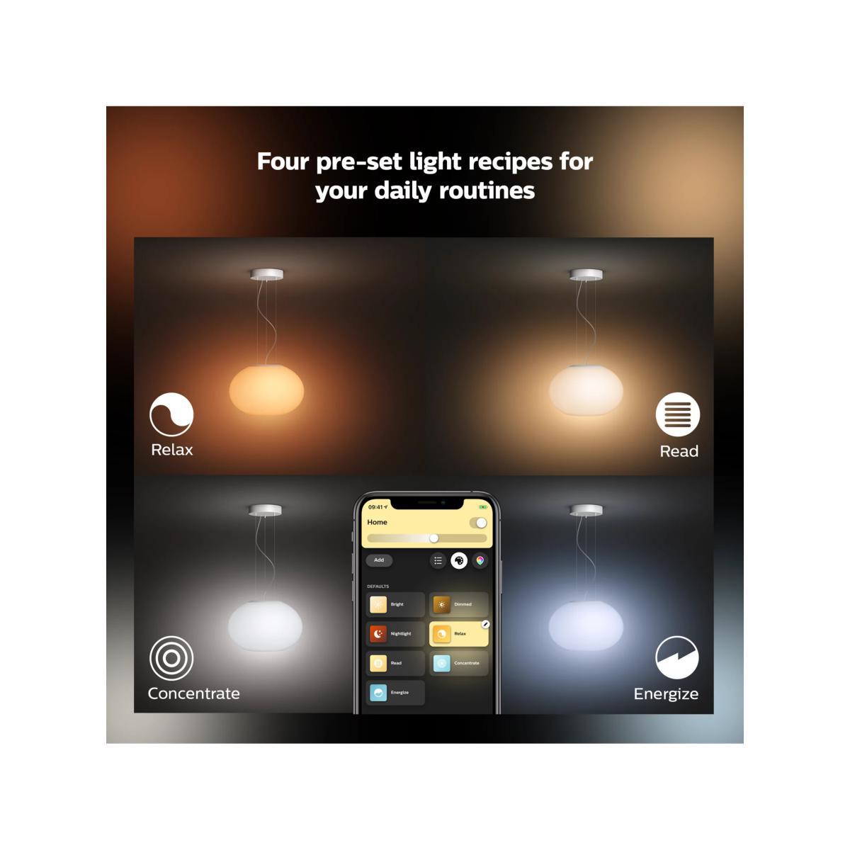 Philips Hue White and Colour Ambiance Flourish LED Smart Ceiling Light with Bluetooth, White – image 4