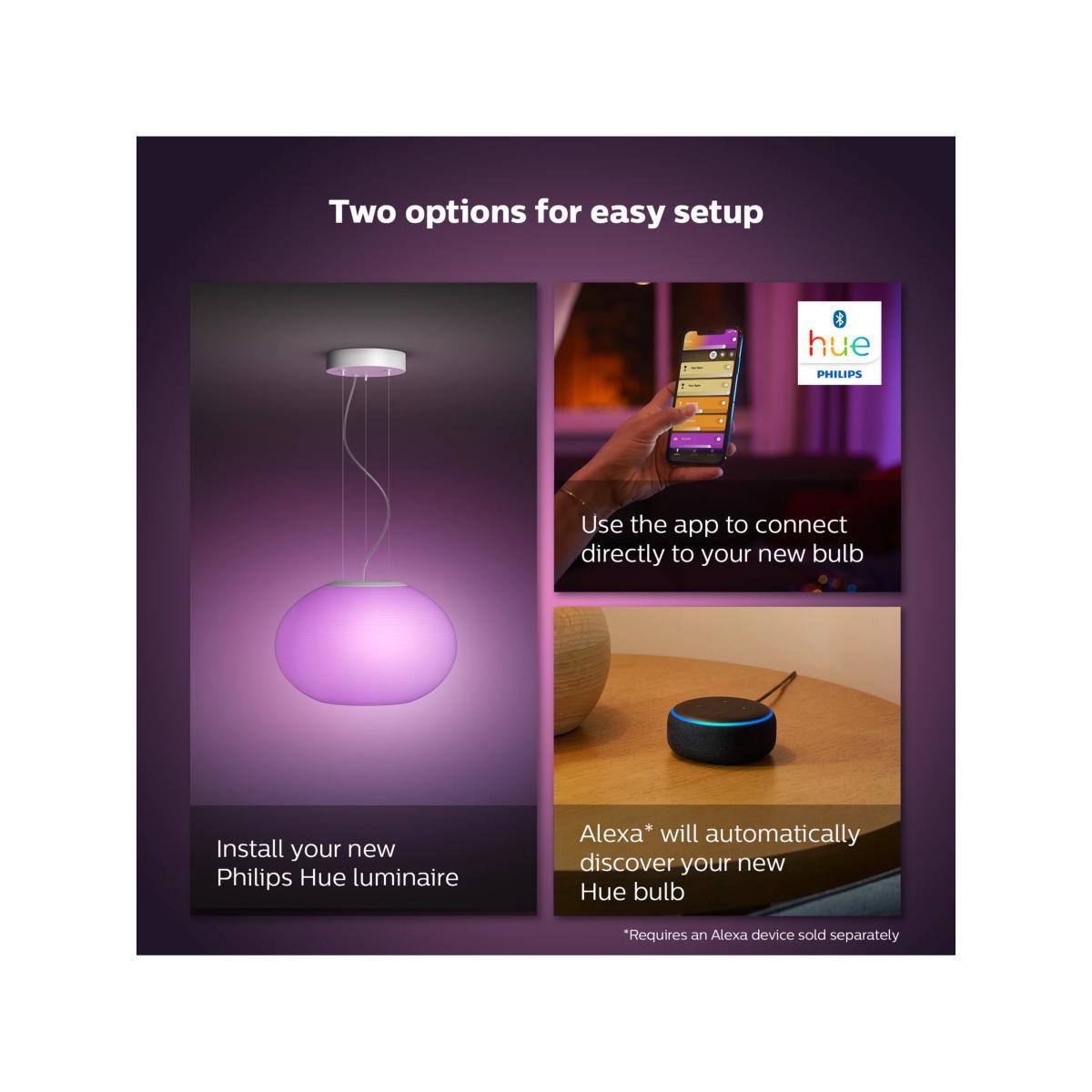 Philips Hue White and Colour Ambiance Flourish LED Smart Ceiling Light with Bluetooth, White – image 7
