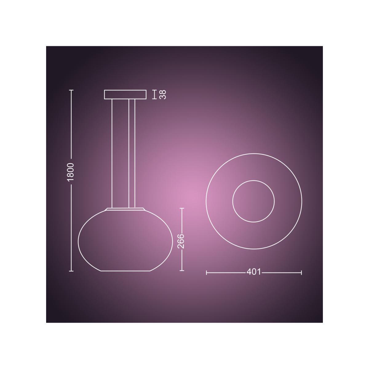 Philips Hue White and Colour Ambiance Flourish LED Smart Ceiling Light with Bluetooth, White – image 9