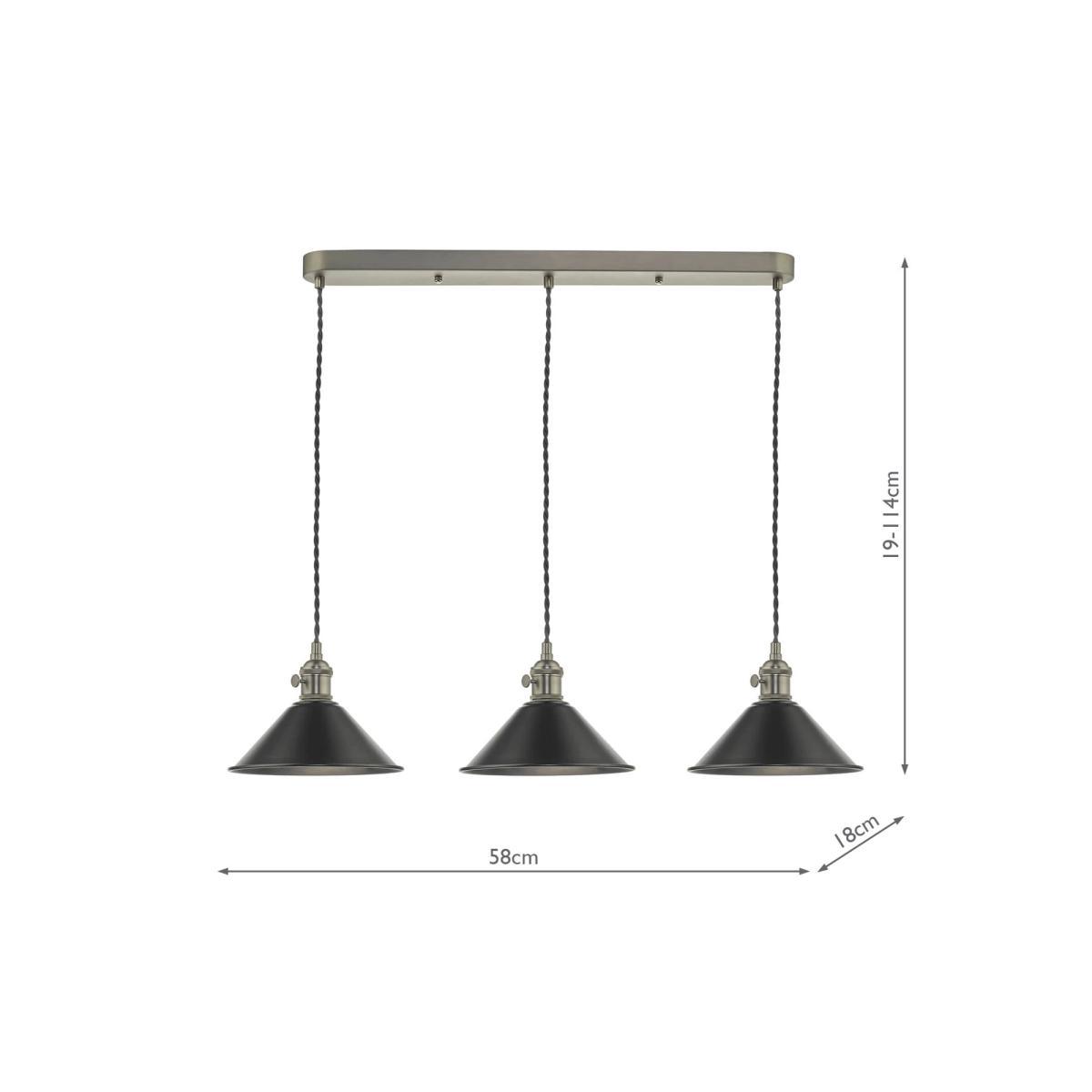 Där Antique Chrome Suspension Ceiling Light – image 2