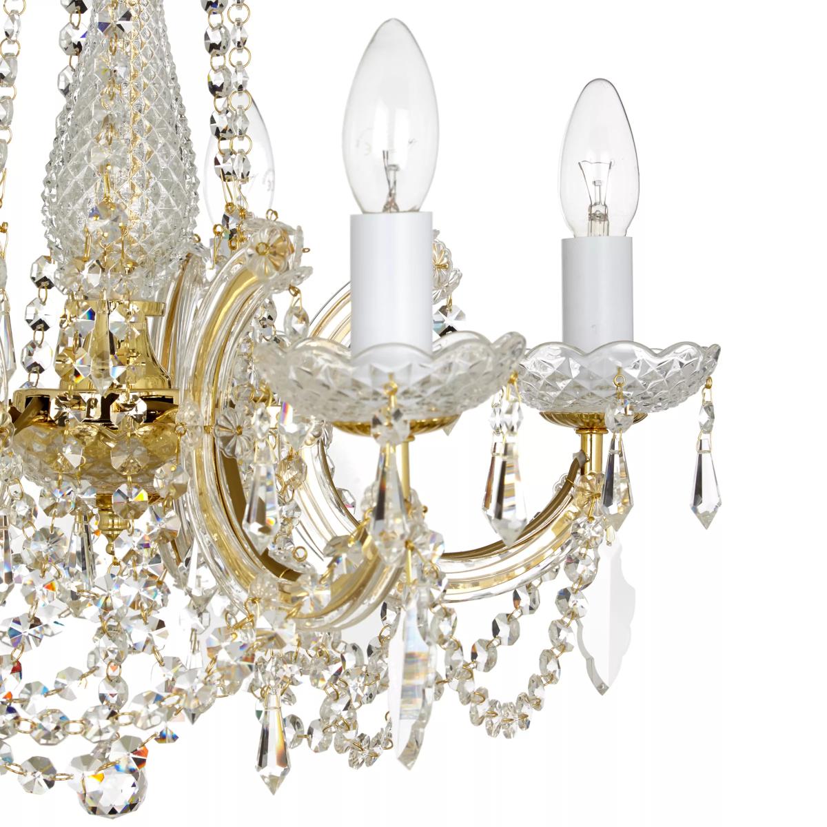 Impex Marie Theresa Chandelier, 5 Arm, Clear/Gold – image 5