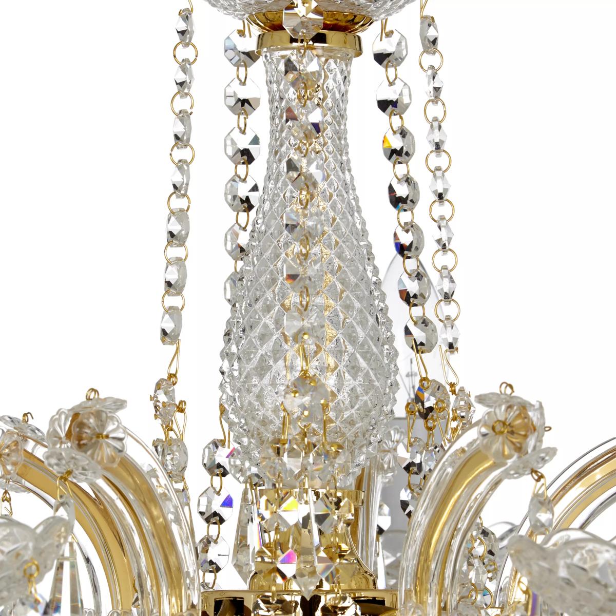 Impex Marie Theresa Chandelier, 5 Arm, Clear/Gold – image 6