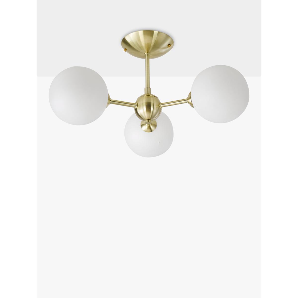 John Lewis & Partners Satellite 3 Arm Semi Flush Ceiling Light, Satin Brass – image 2