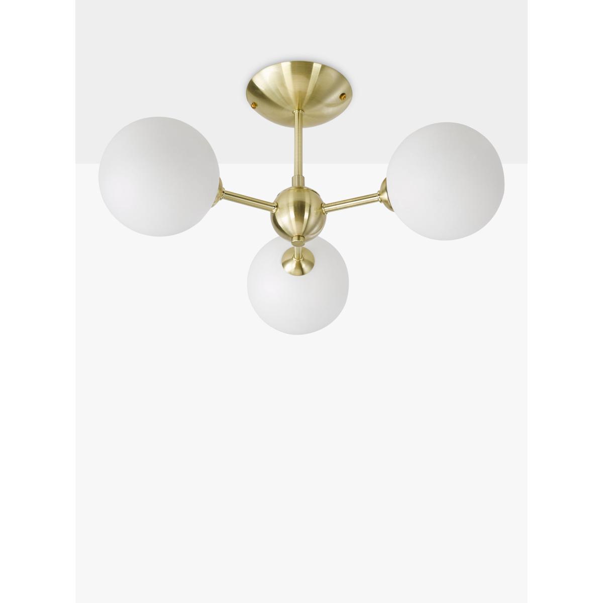 John Lewis & Partners Satellite 3 Arm Semi Flush Ceiling Light, Satin Brass – image 3