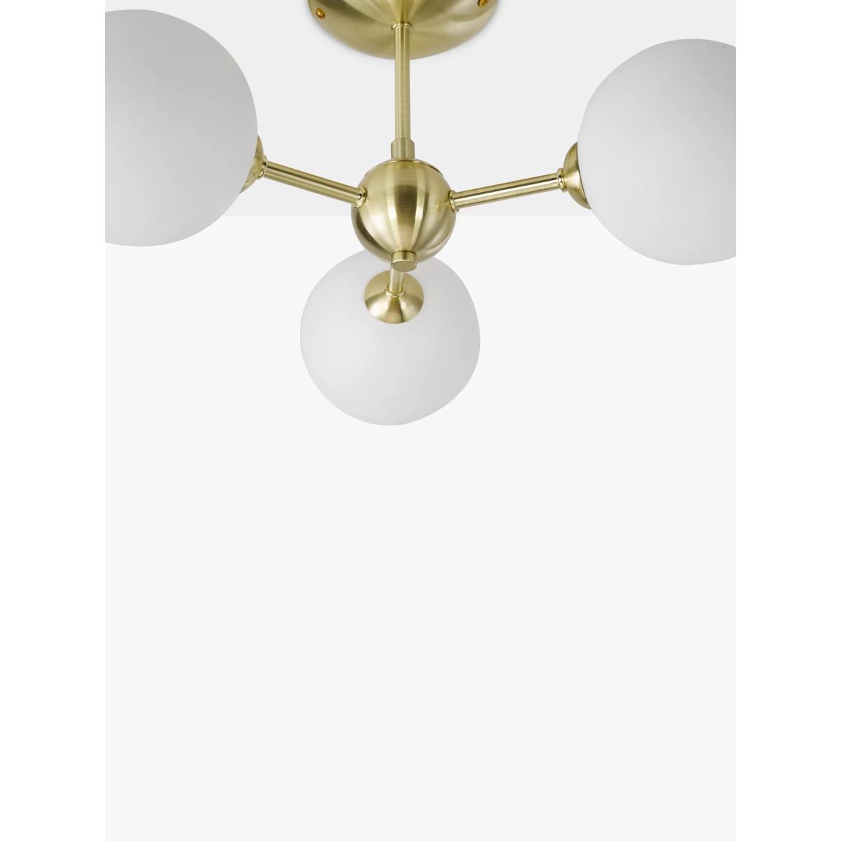 John Lewis & Partners Satellite 3 Arm Semi Flush Ceiling Light, Satin Brass – image 4