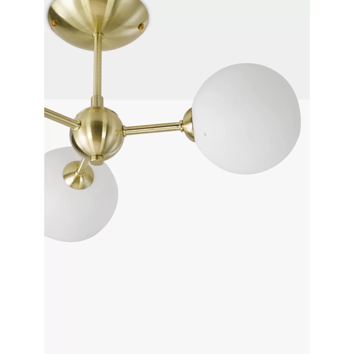 John Lewis & Partners Satellite 3 Arm Semi Flush Ceiling Light, Satin Brass – image 5