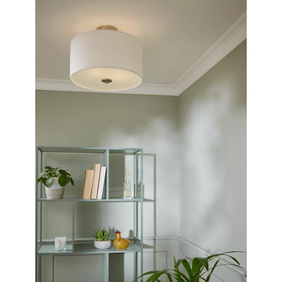 John Lewis & Partners Jamieson Semi-Flush Ceiling Light, Satin Nickel – image 2