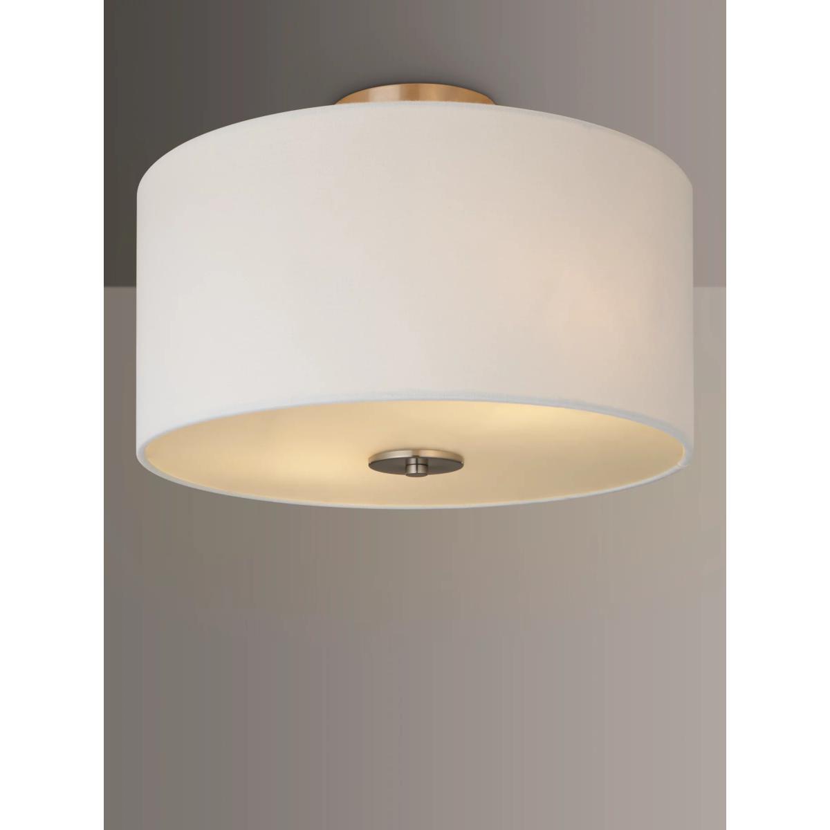 John Lewis & Partners Jamieson Semi-Flush Ceiling Light, Satin Nickel – image 3