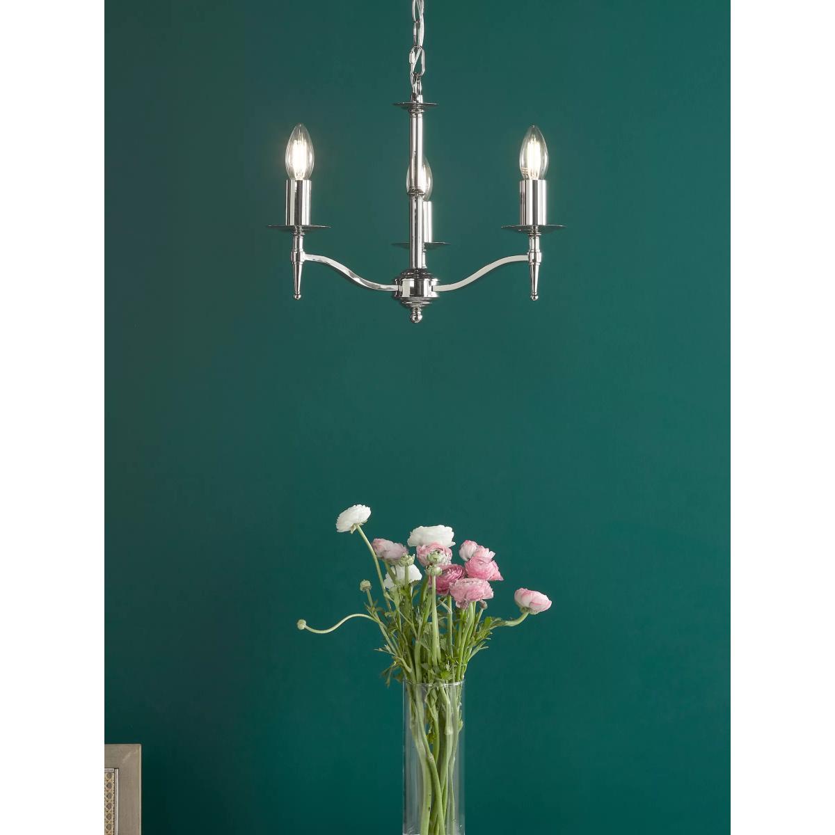 English Heritage Marble Hill 3 Light Pendant Ceiling Light, Silver – image 2