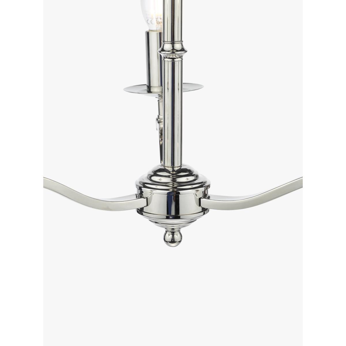 English Heritage Marble Hill 3 Light Pendant Ceiling Light, Silver – image 4